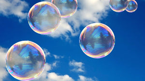 Bubbles, blue skies, and white clouds