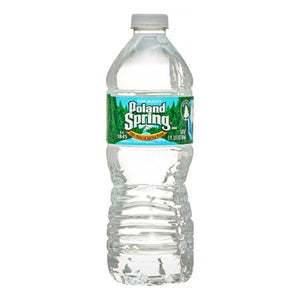 Plastic bottle of Poland Spring water