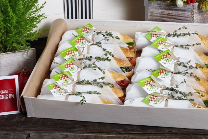 a tray of food on a table