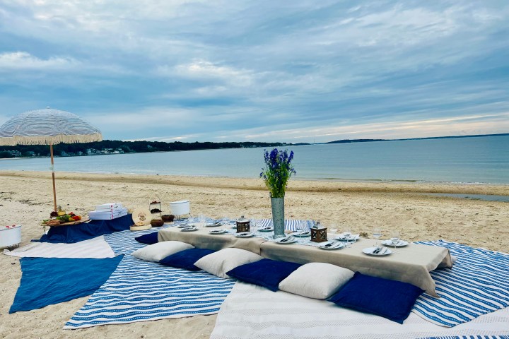 a group of people lying on a sandy beach